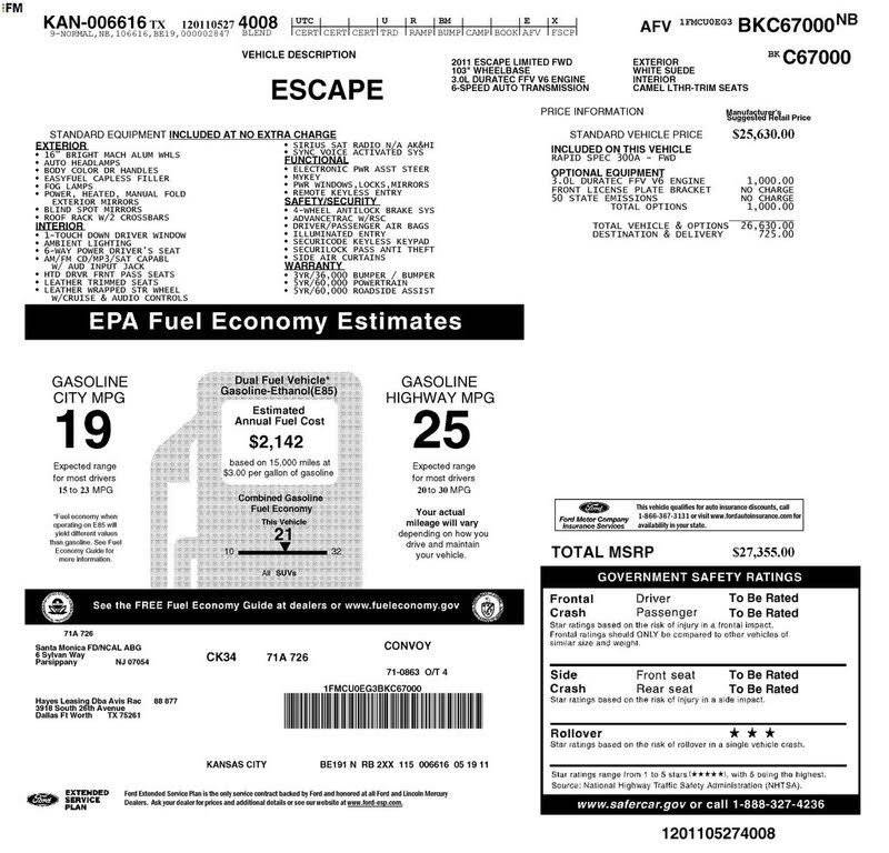 2011 Ford Escape Limited FWD
