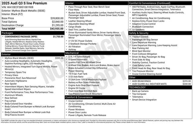 2025 Audi Q3 quattro Premium S Line 45 TFSI