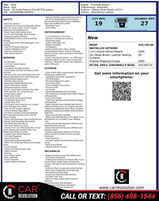 2020 Audi Q3 quattro Premium Plus S Line 45 TFSI