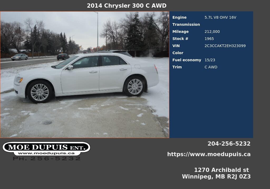 2014 Chrysler 300 C AWD