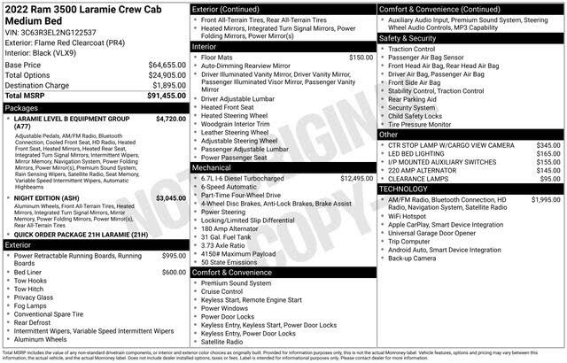 2022 RAM 3500 Laramie Crew Cab 4WD