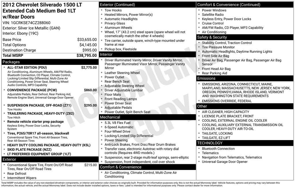 2012 Chevrolet Silverado 1500 LT Extended Cab 4WD
