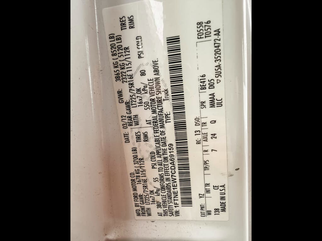 2012 Ford E-Series E-150 Cargo Van