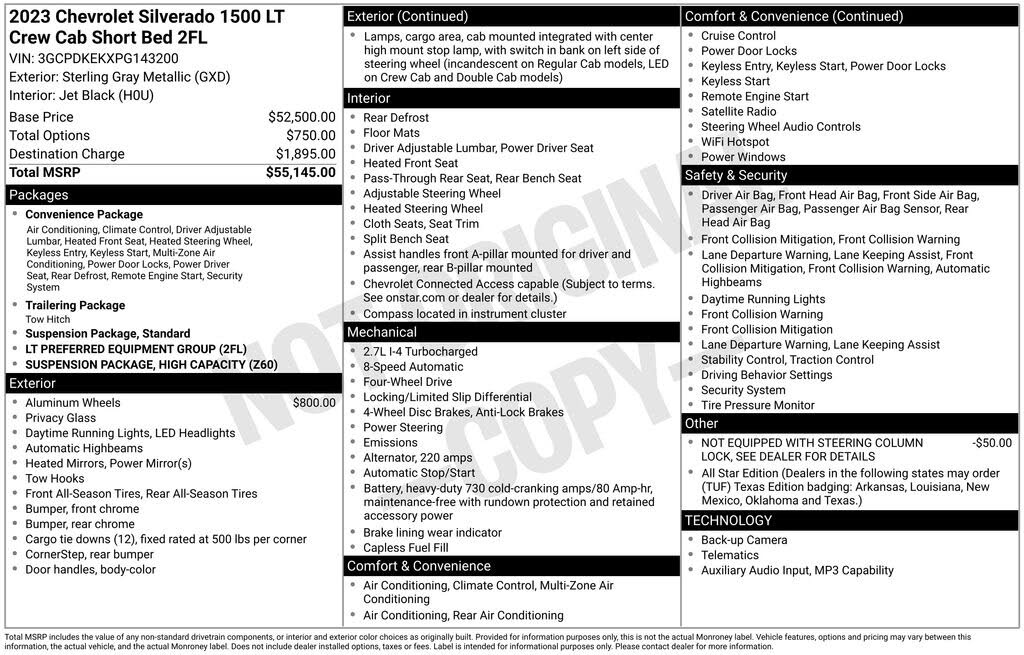 2023 Chevrolet Silverado 1500 LT Crew Cab 4WD