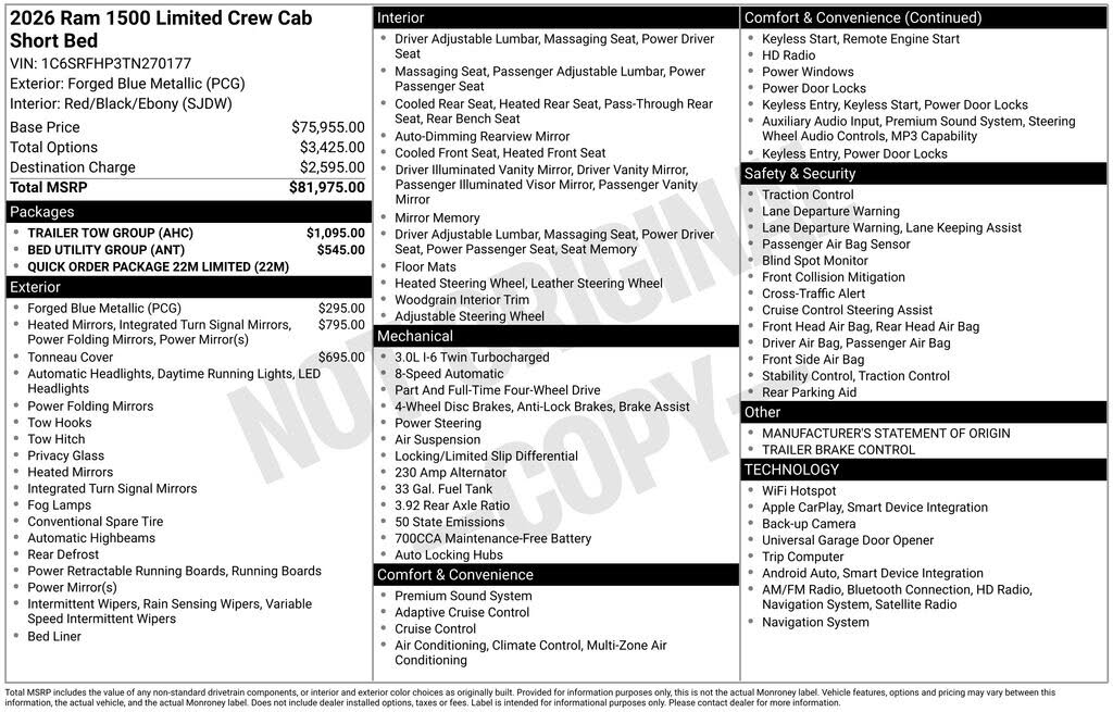 2026 RAM 1500 Limited Crew Cab 4WD