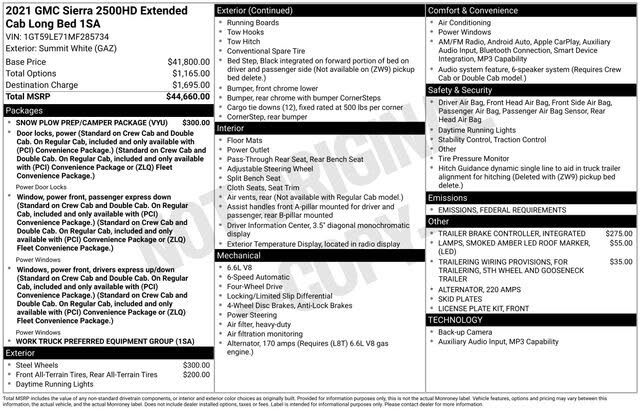 2021 GMC Sierra 2500HD Double Cab 4WD