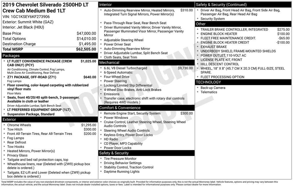 2019 Chevrolet Silverado 2500HD LT Crew Cab 4WD