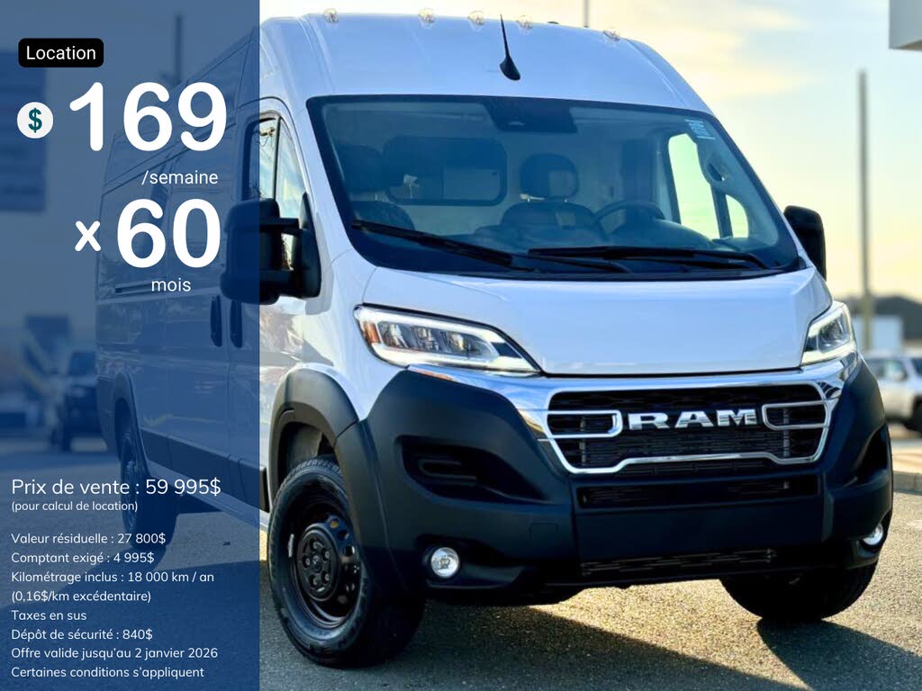 2025 RAM ProMaster 3500 SLT 159 High Roof Extended Cargo Van FWD