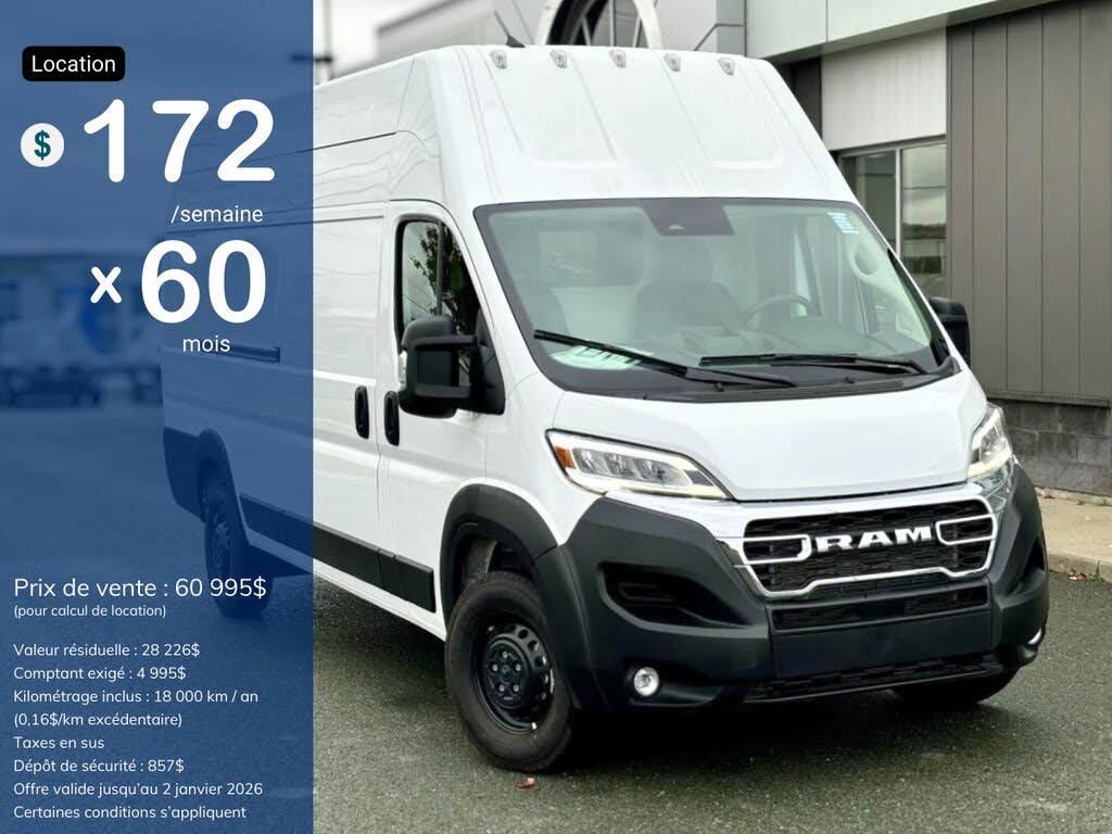 2025 RAM ProMaster 3500 SLT 159 Super High Roof Extended Cargo Van FWD