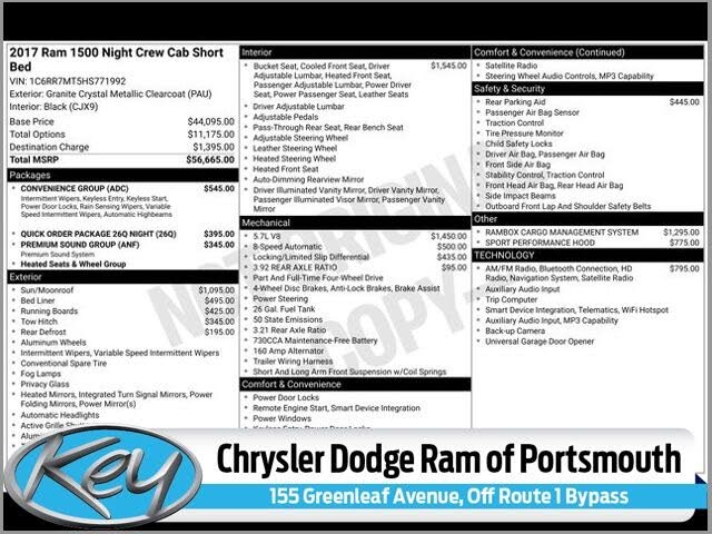 2017 RAM 1500 Night Crew Cab 4WD