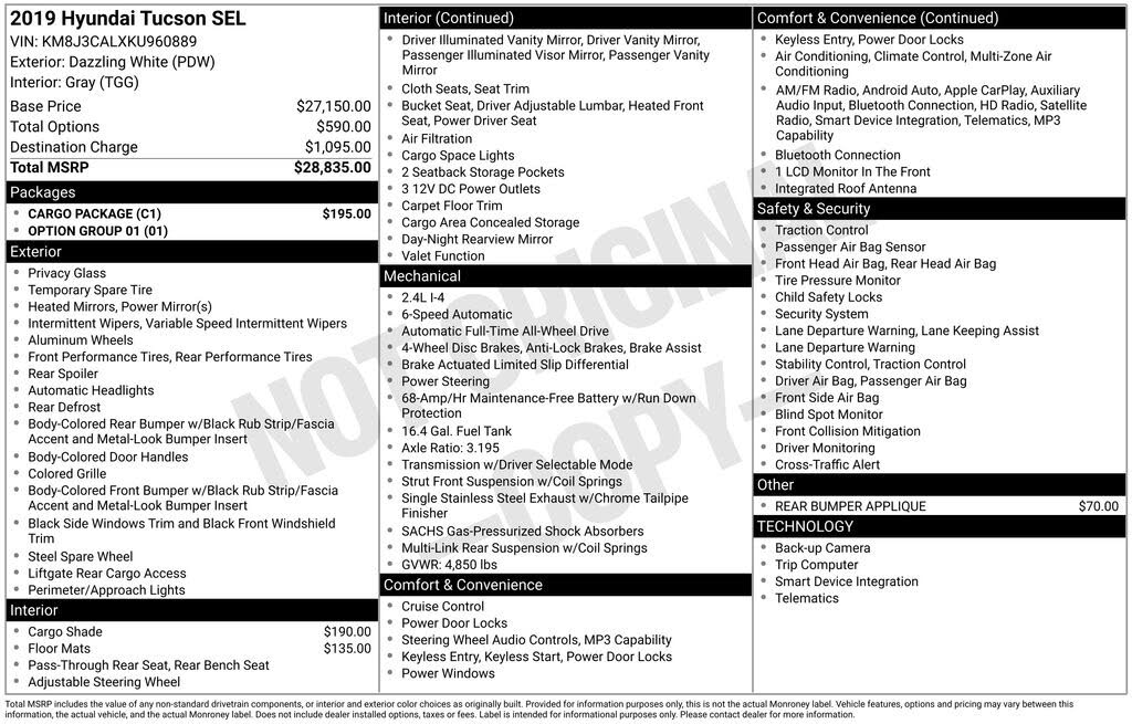 2019 Hyundai Tucson SEL AWD
