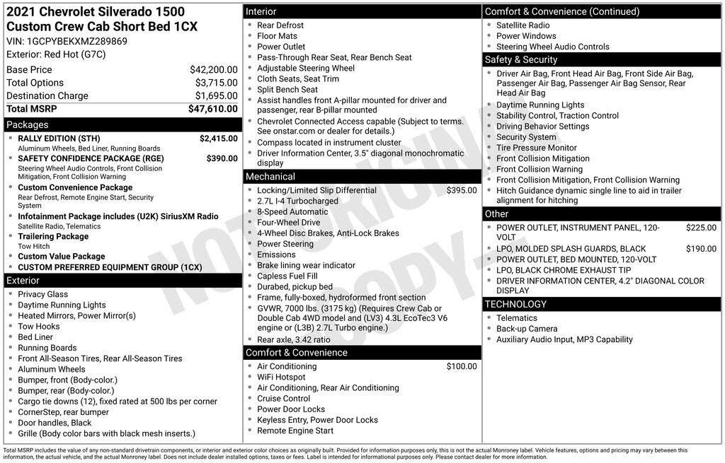 2021 Chevrolet Silverado 1500 Custom Crew Cab 4WD