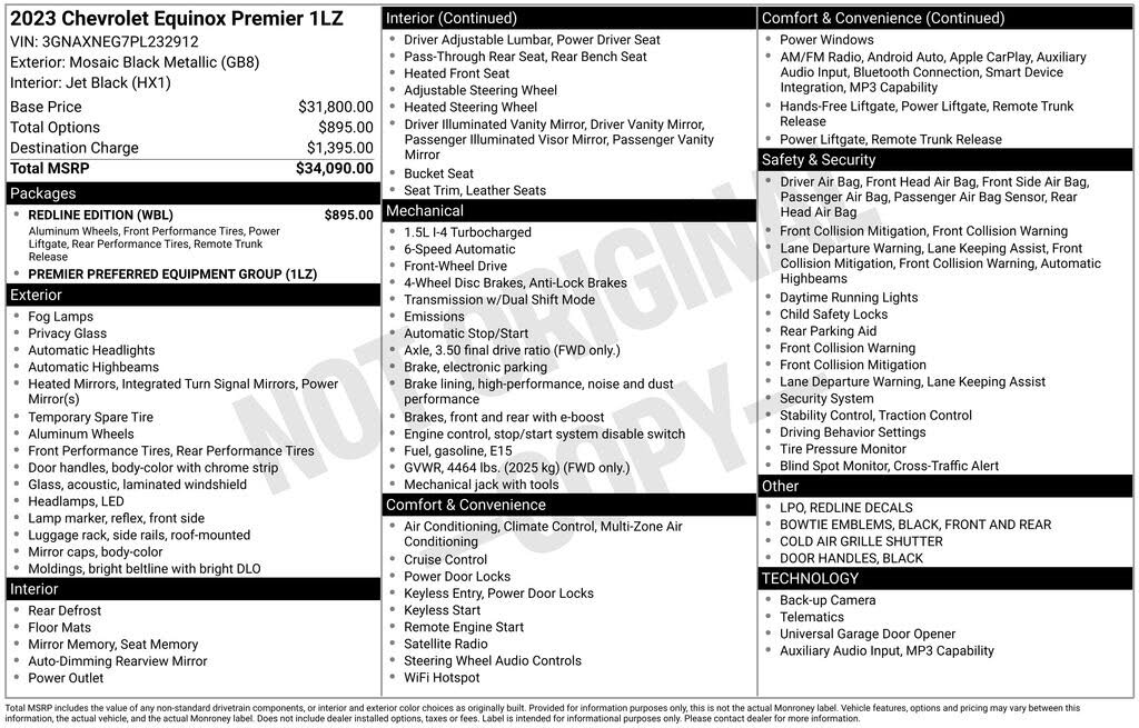 2023 Chevrolet Equinox Premier FWD with 1LZ