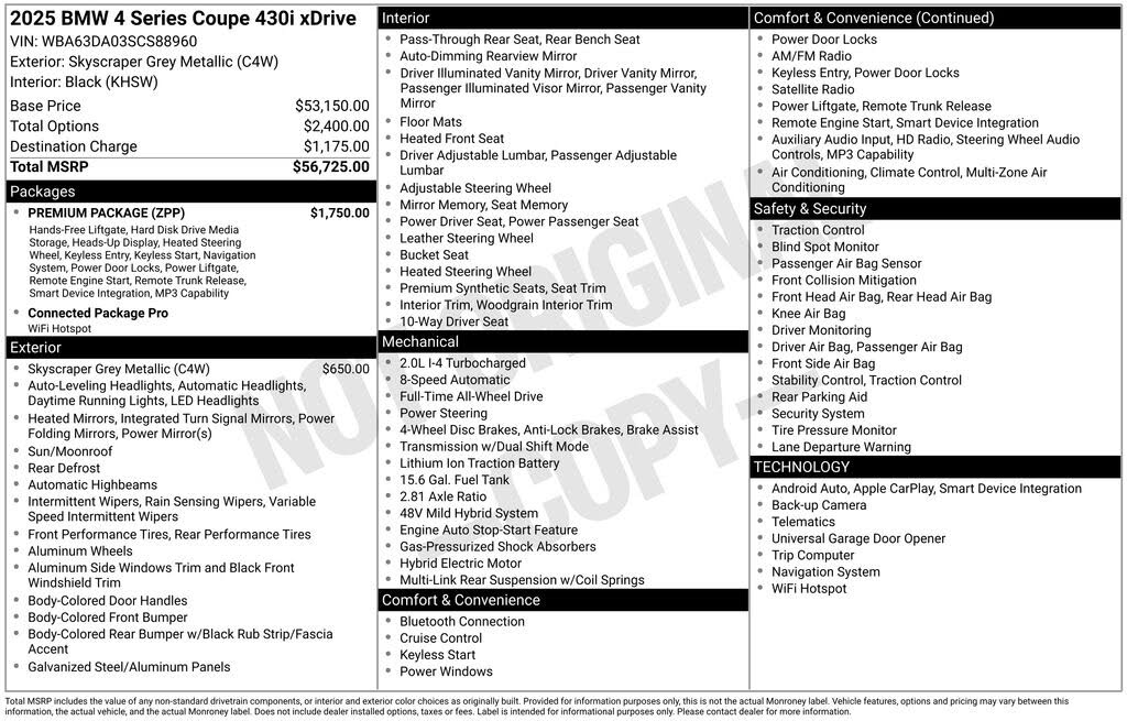 2025 BMW 4 Series 430i Coupe xDrive