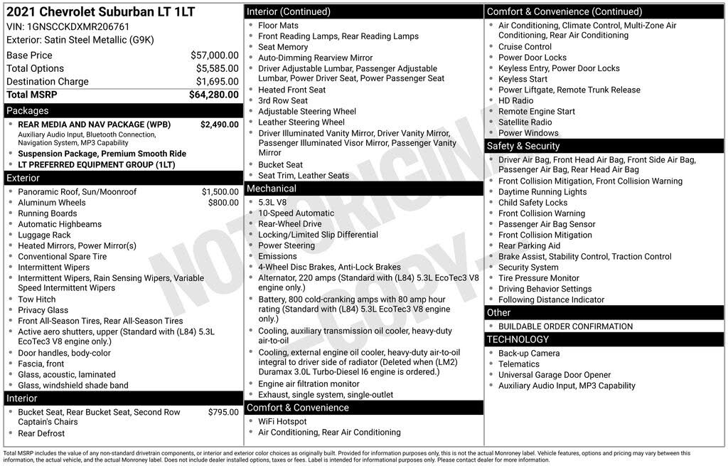 2021 Chevrolet Suburban LT RWD
