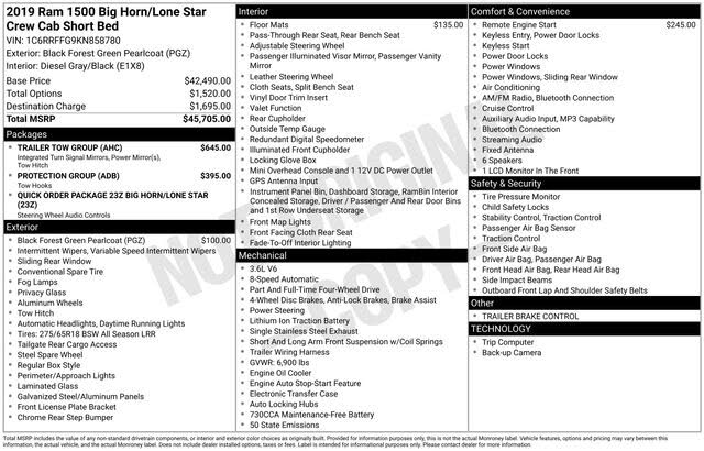 2019 RAM 1500 Big Horn Crew Cab 4WD