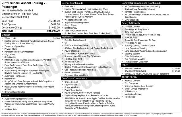 2021 Subaru Ascent Touring AWD
