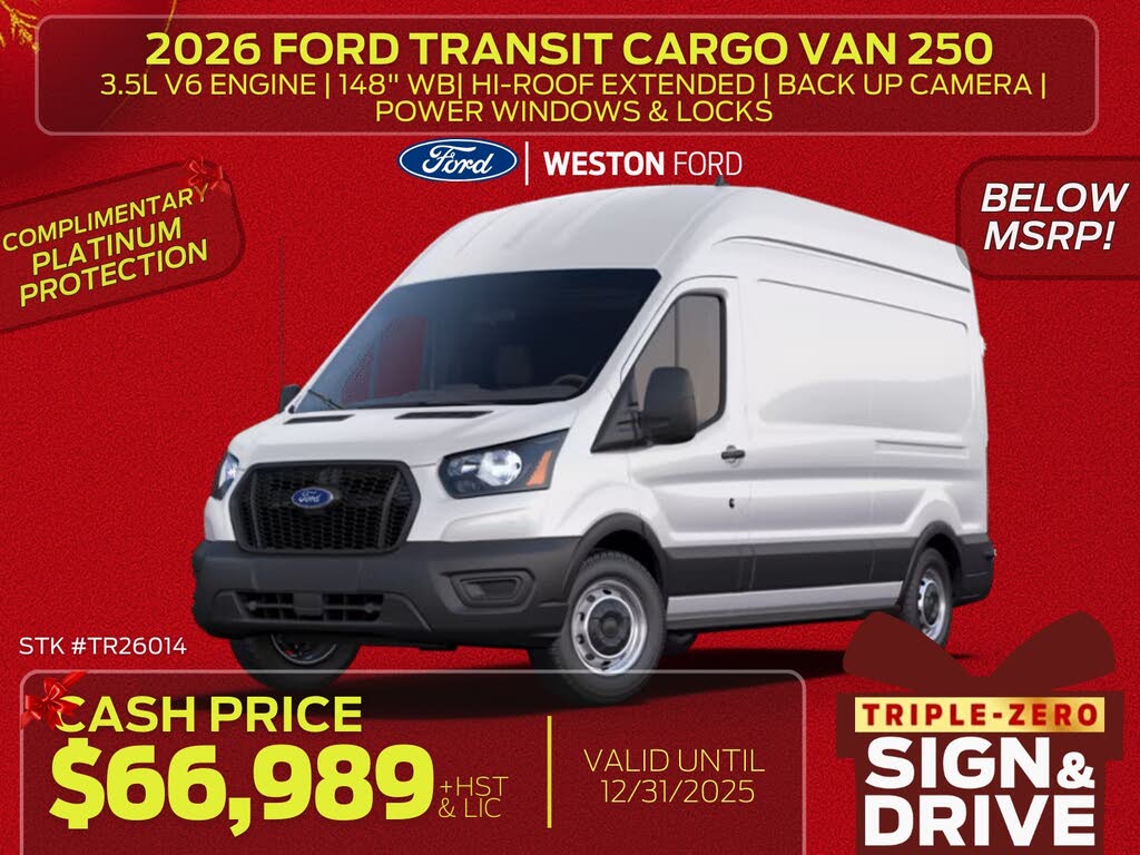 2026 Ford Transit Cargo 250 High Roof Extended LB RWD