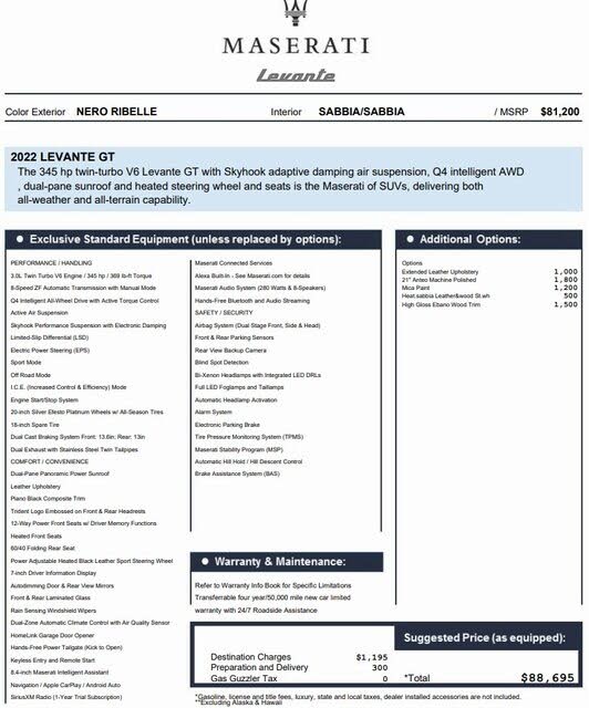 2022 Maserati Levante GT AWD