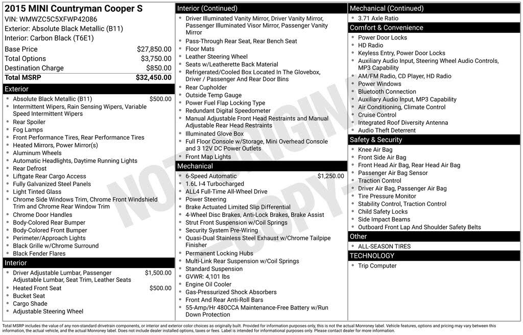 2015 MINI Countryman S ALL4 AWD