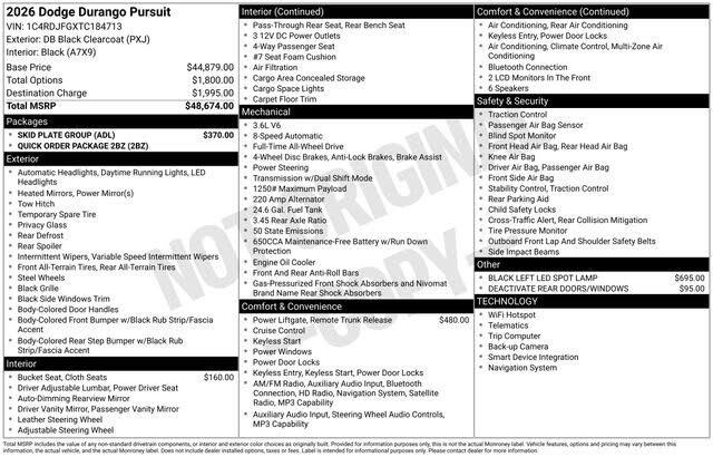 2026 Dodge Durango Pursuit AWD