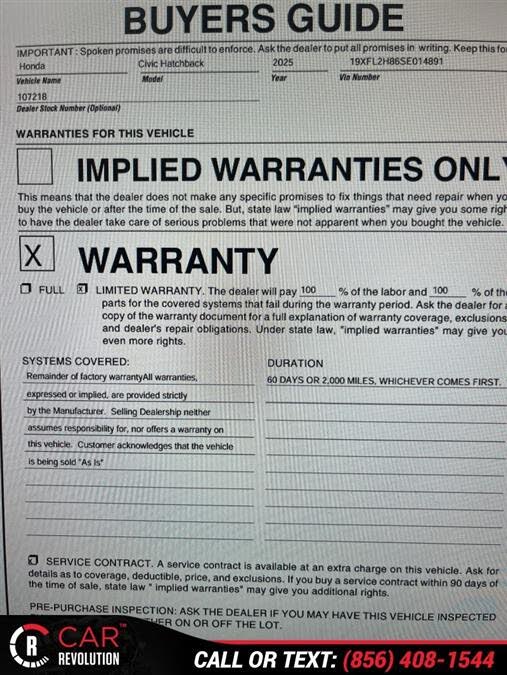 2025 Honda Civic Hatchback Sport FWD