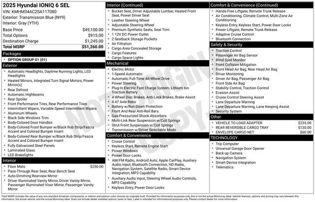 2025 Hyundai Ioniq 6 SEL AWD