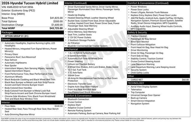 2026 Hyundai Tucson Hybrid Limited AWD