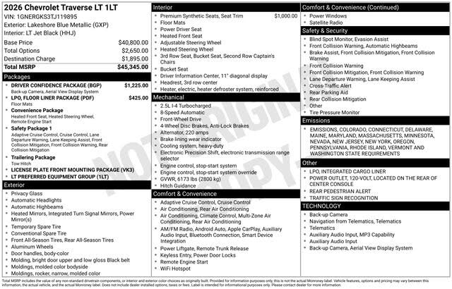 2026 Chevrolet Traverse LT FWD