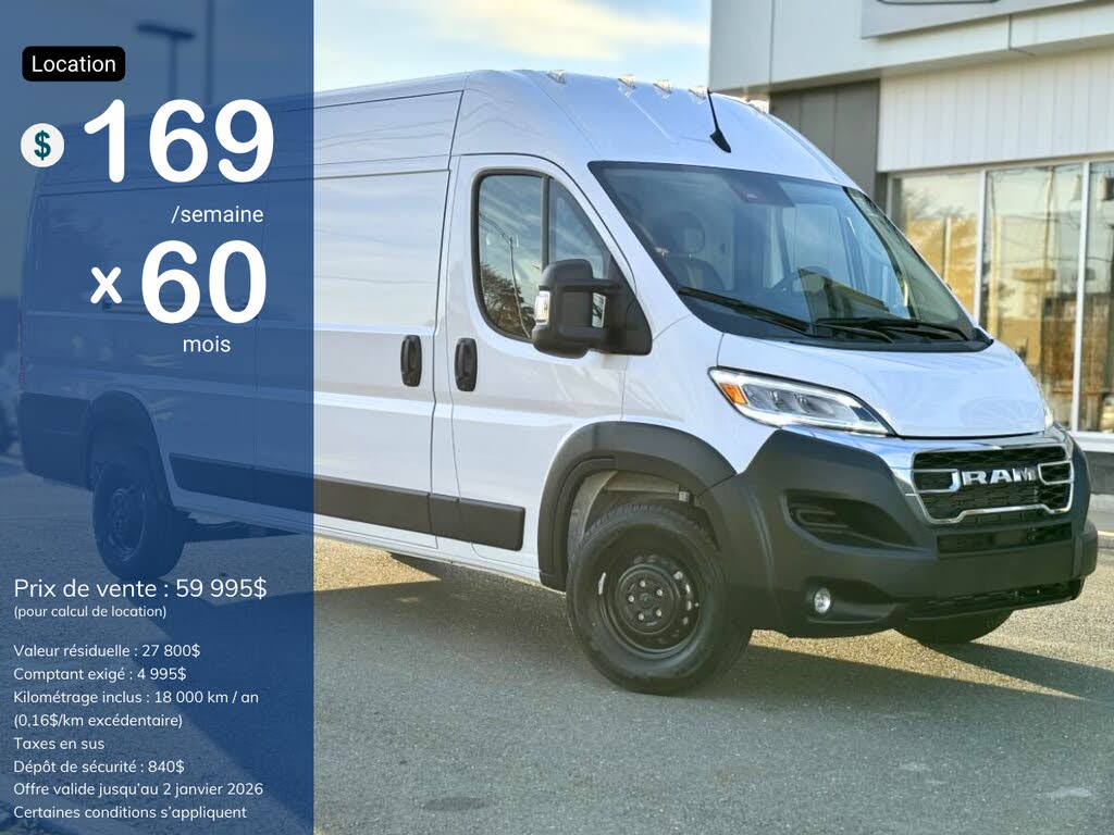 2025 RAM ProMaster 3500 SLT 159 High Roof Extended Cargo Van FWD
