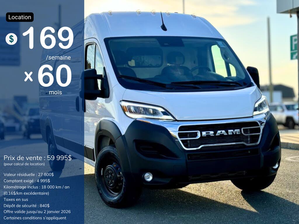 2025 RAM ProMaster 3500 SLT 159 High Roof Extended Cargo Van FWD