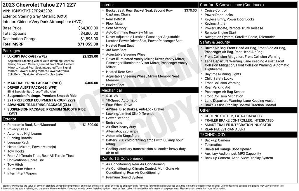2023 Chevrolet Tahoe Z71 4WD