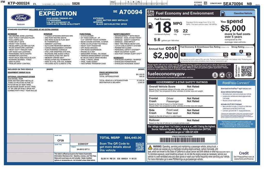 2025 Ford Expedition Tremor 4WD