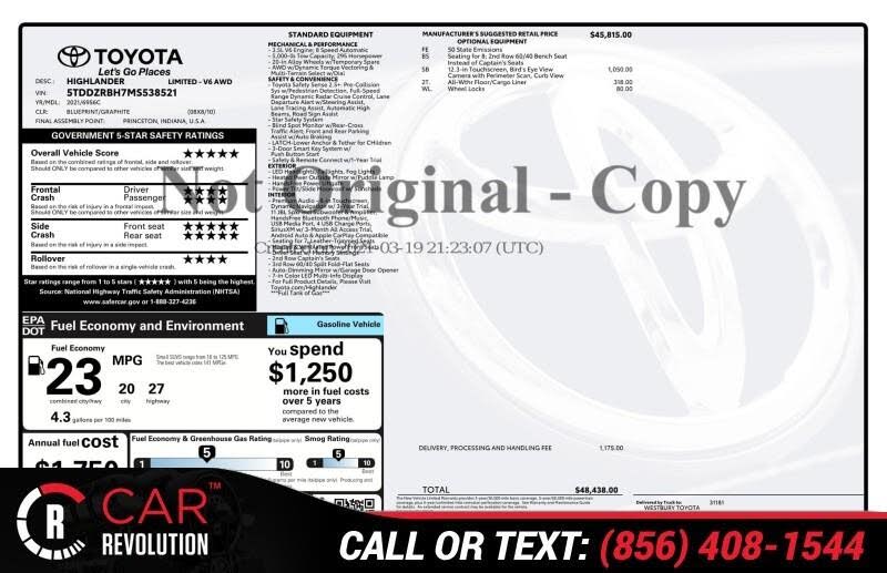 2021 Toyota Highlander Limited AWD
