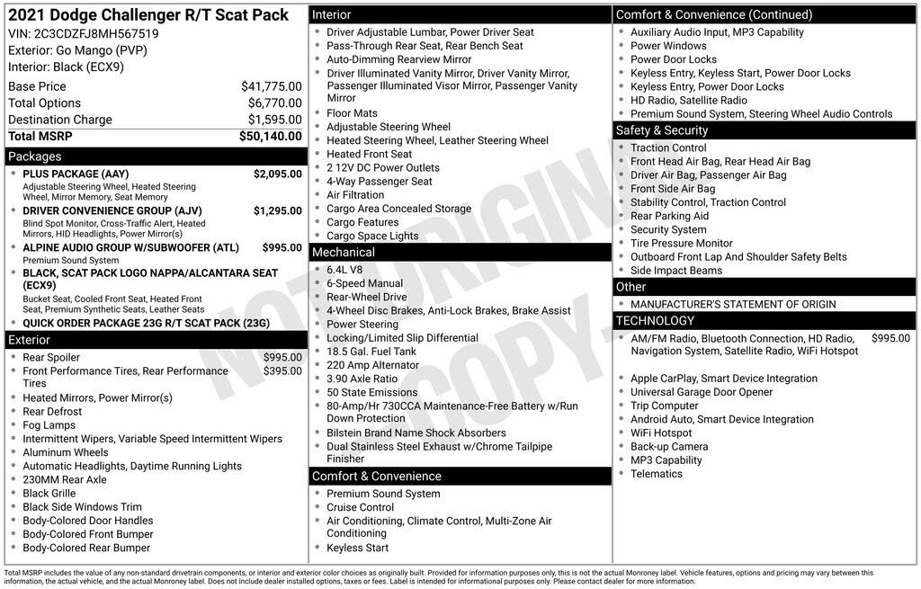 2021 Dodge Challenger R/T Scat Pack RWD
