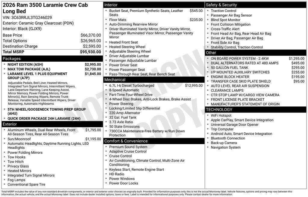 2026 RAM 3500 Laramie Crew Cab LB DRW 4WD