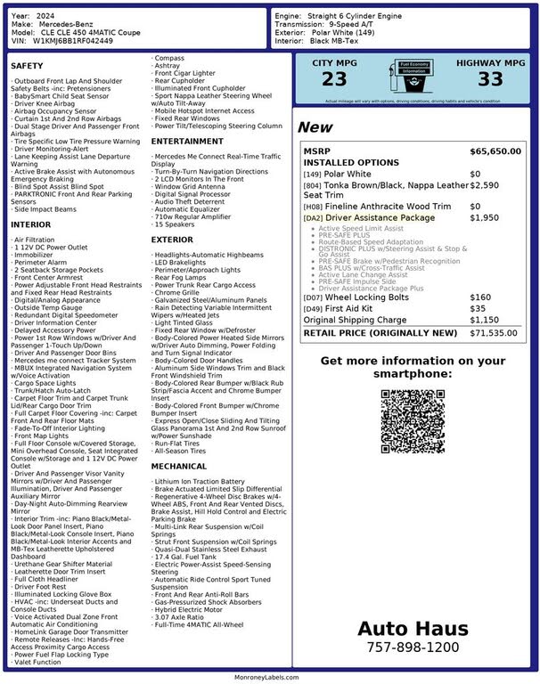 2024 Mercedes-Benz CLE 450 4MATIC