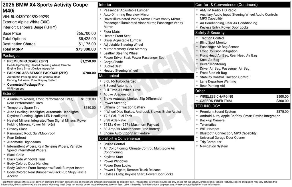 2025 BMW X4 M40i AWD