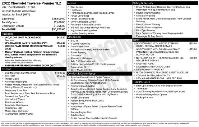 2022 Chevrolet Traverse Premier FWD