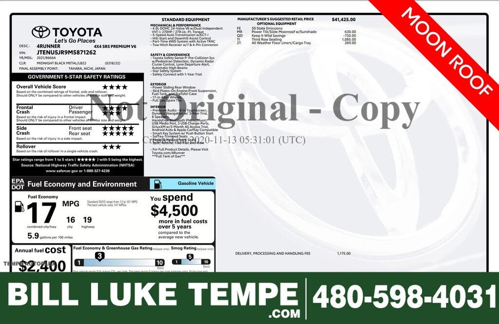 2021 Toyota 4Runner SR5 Premium 4WD