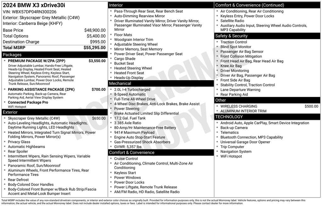 2024 BMW X3 xDrive30i AWD