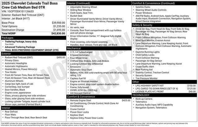 2025 Chevrolet Colorado Trail Boss Crew Cab 4WD