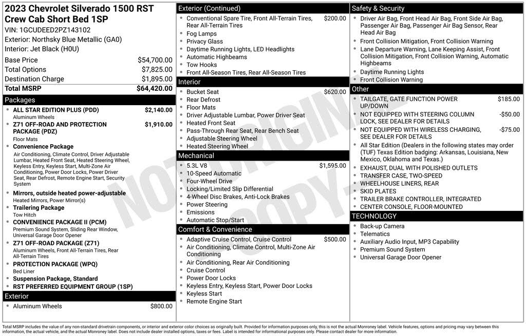 2023 Chevrolet Silverado 1500 RST Crew Cab 4WD