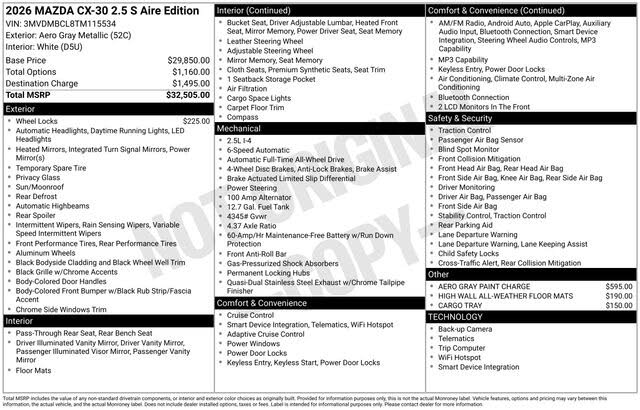 2026 Mazda CX-30 2.5 S Aire Edition AWD