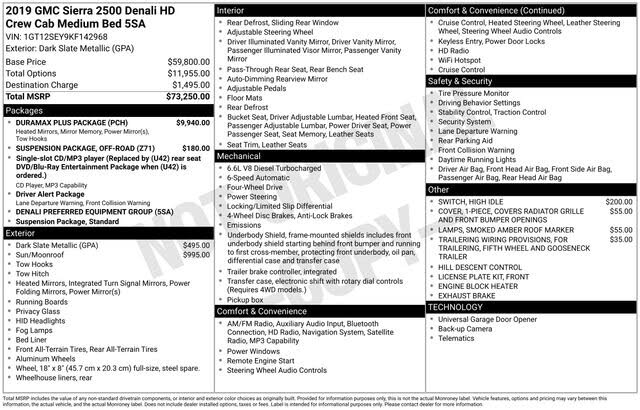2019 GMC Sierra 2500HD Denali Crew Cab 4WD