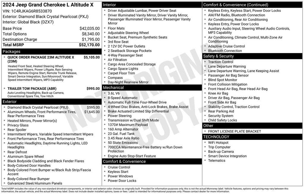 2024 Jeep Grand Cherokee L Altitude X 4WD