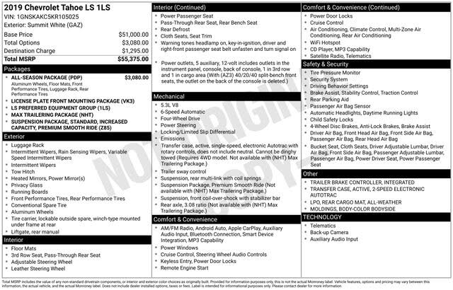 2019 Chevrolet Tahoe LS 4WD