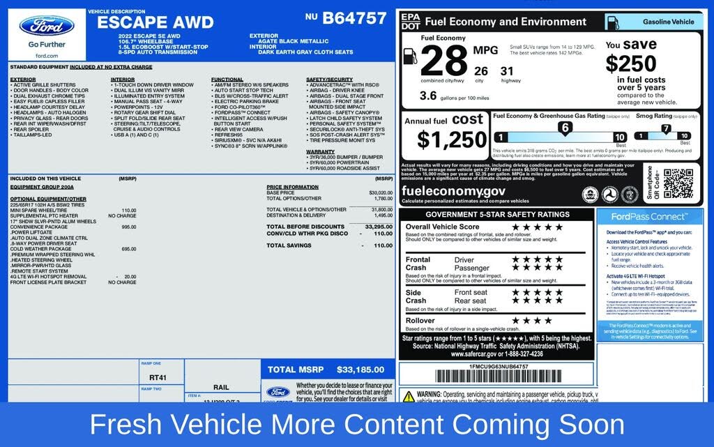 2022 Ford Escape SE AWD