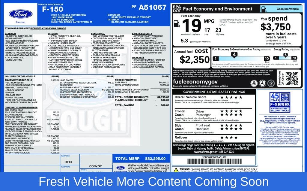 2023 Ford F-150 Platinum SuperCrew 4WD