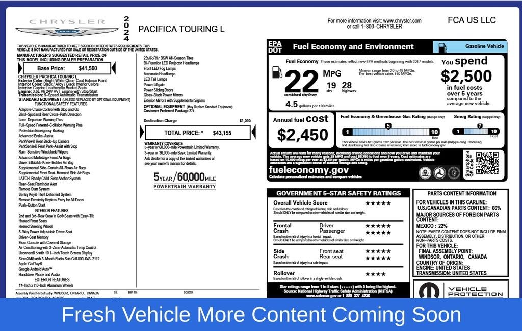 2024 Chrysler Pacifica Touring L FWD